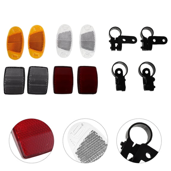 TABLZONE Mountain Bike Reflector Set, Assorted Colors, Plastic for Enhanced Night Visibility and Safety