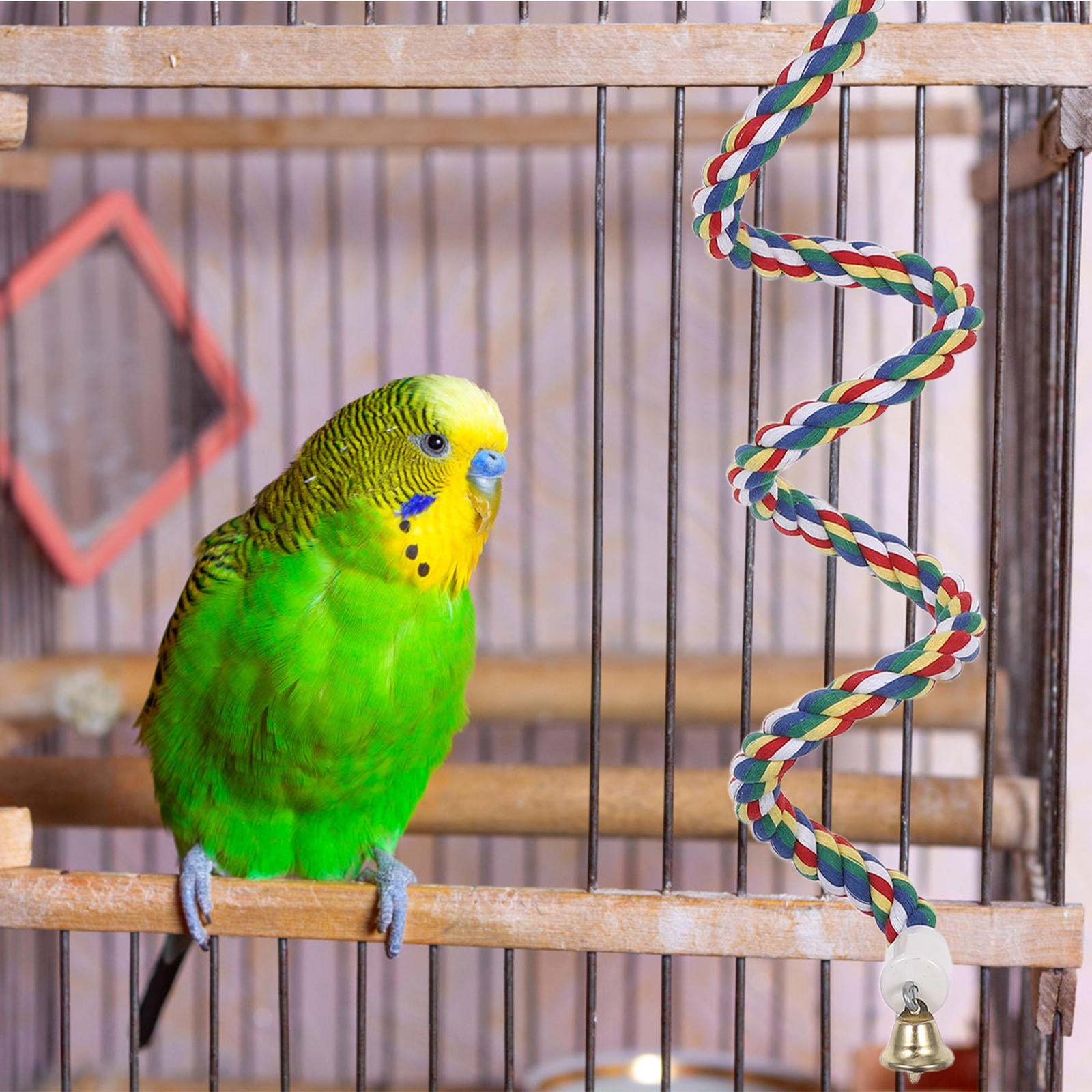 TABLZONE Bird Cotton Rope Perch Spiral Rope Stand for Parrot Resting ...