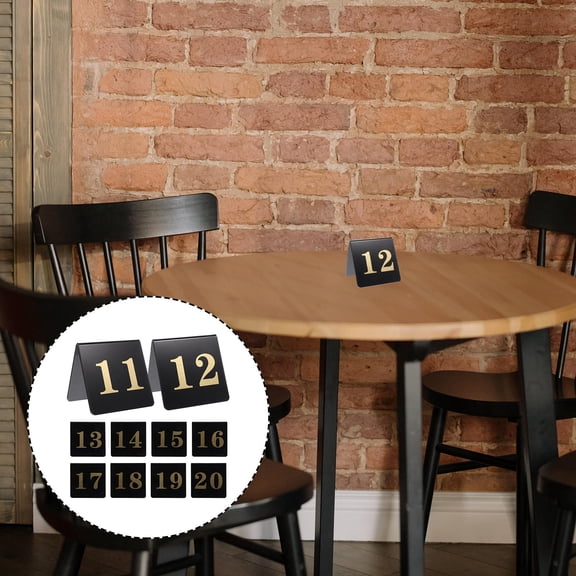 TABLZONE Set of 10 Black Acrylic Double-Sided Table Numbers for Weddings with Smooth Finish and Elegant Design