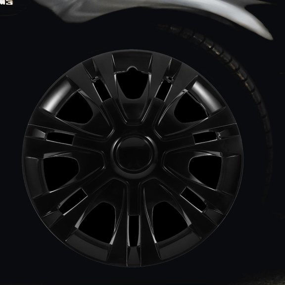 TABLZONE Black Car Wheel Hub Caps Cover Easy Install Universal Rim Protector for Most Models