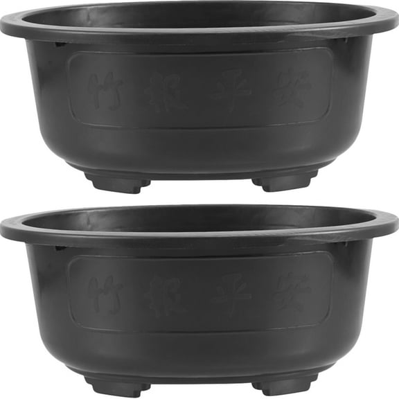TABLZONE 2-Pack Plastic Flower Pots with Drainage Holes for Indoor and Outdoor Plant Growing and Gardening