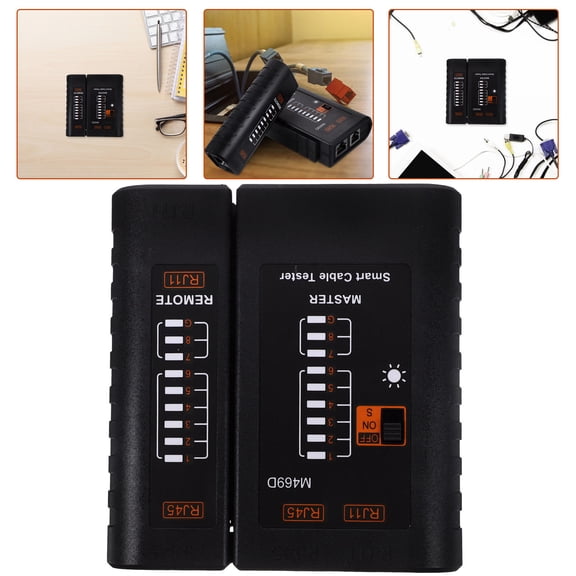 TABLZONE Black Plastic PC Network Cable Tester with Adjustable Speed and Multi-Function Wire Testing