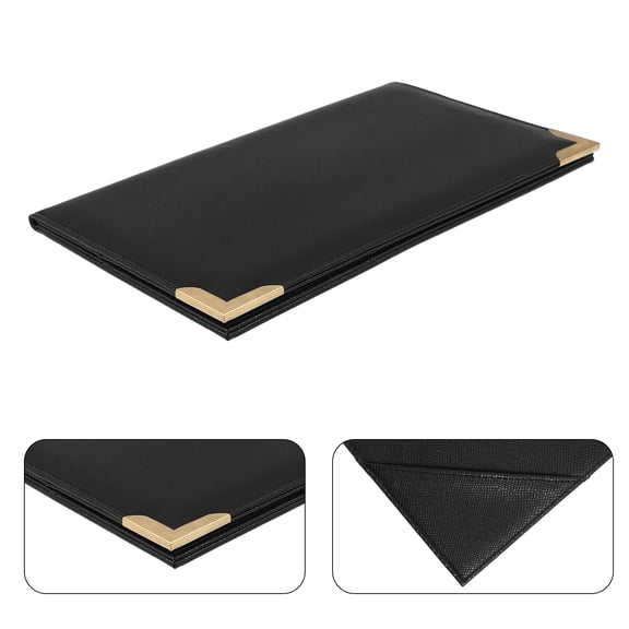TABLZONE Black Restaurant Menu Binder Organizer with Hard Inner Support for Home Cafe and Bar Use