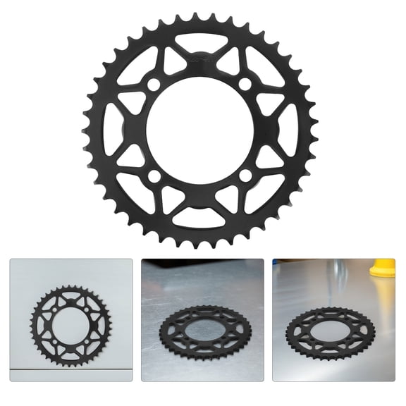 TABLZONE Steel Motorcycle Chain Sprocket Rear Drive Black for Bike Reduces Vibration and Noise