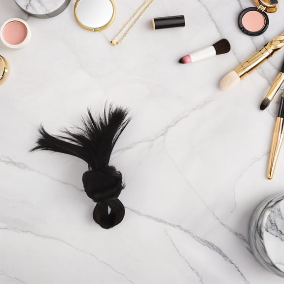 TABLZONE Black Synthetic Low Bun Hairpiece Clip Effortless Korean Style Messy Bun Hair Extension