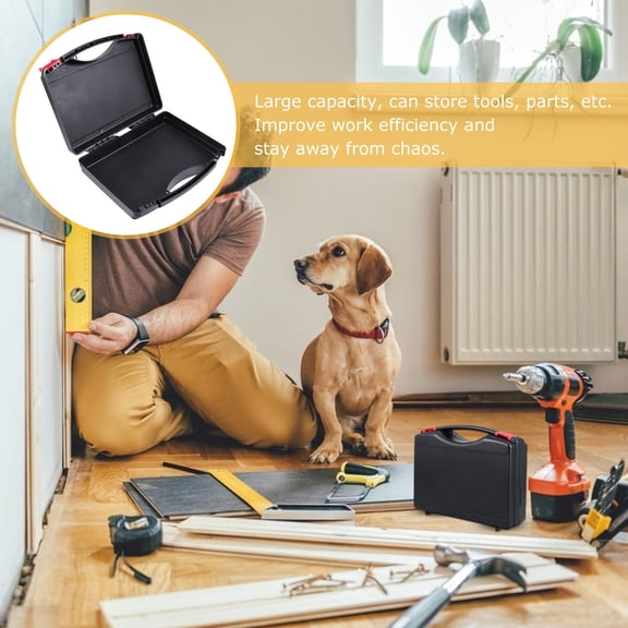 TABLZONE Rectangular Tool Box for Construction Measurement Black 1Set 9.6*7.1*2.8in