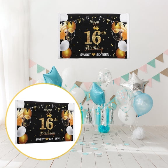 TABLZONE 1Pc Black Photography Backdrop Birthday Prop with Clear Non Reflective Material for Event Decor