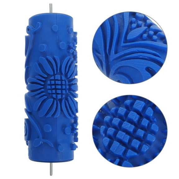 TABLZONE Blue Texture Rubber Paint Roller for Wall Decoration with Unique Artistic Design and Easy DIY Application