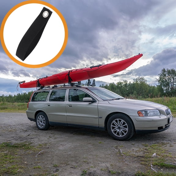 TABLZONE Canoe and Kayak Tie Down Straps Black Webbing with Hood Loop Design