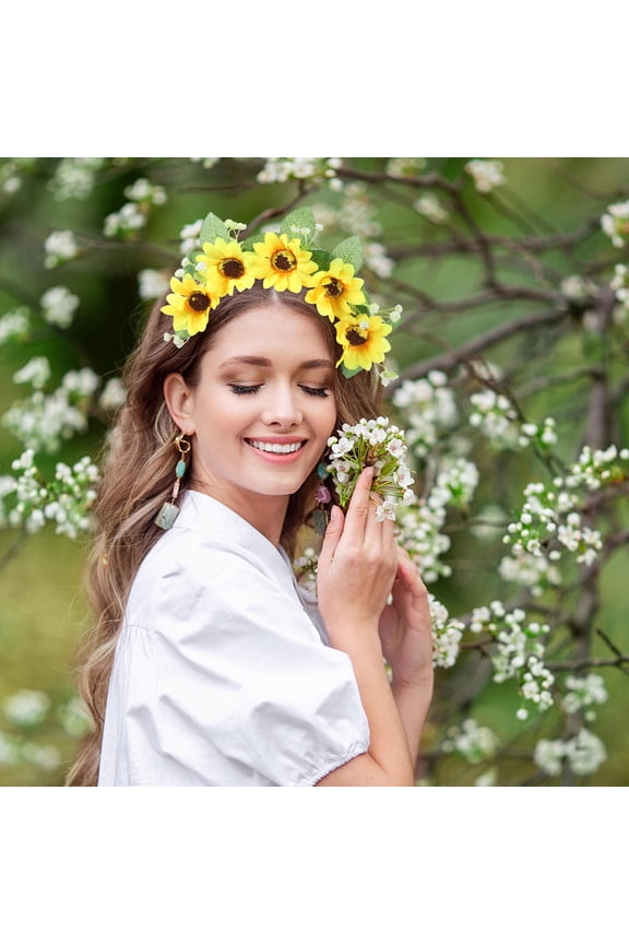 Sunflower Headband for Women, Multi-Color Lightweight Fabric Bohemian Hair Accessory, Comfortable and Stylish