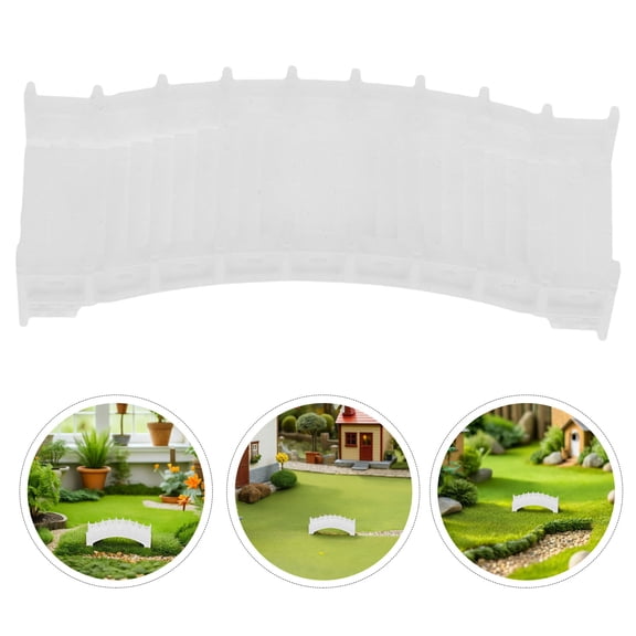 TABLZONE White Miniature Plastic Bridge Garden Statue for Crafting, Decorative Displays, and Small Outdoor Garden Decor - Single Piece