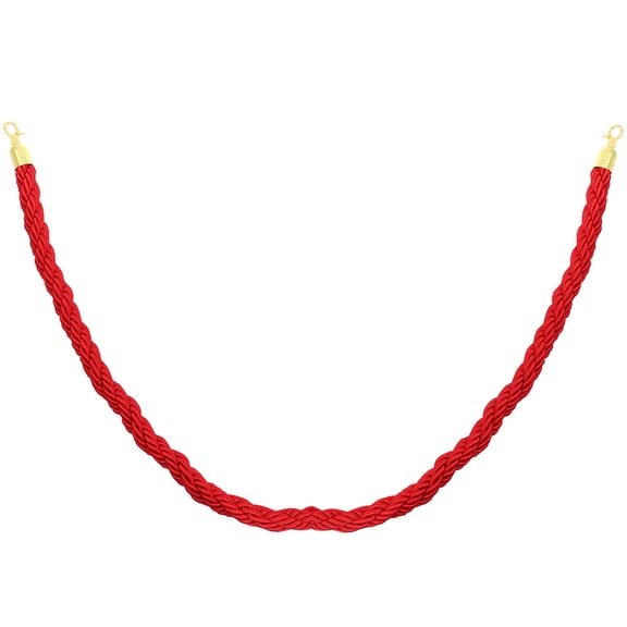 TABLZONE Braided Barrier Rope Red Aluminum Alloy For Queue Management 1Pack