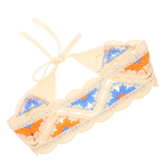 TABLZONE Breathable Cotton Crochet Headscarf Multi Color Boho Bandana Vintage Style