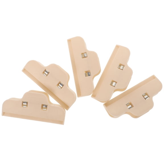 TABLZONE Bread Bag Clips 5pcs Beige ABS Plastic Sealer for Pantry Organization and Extended Freshness