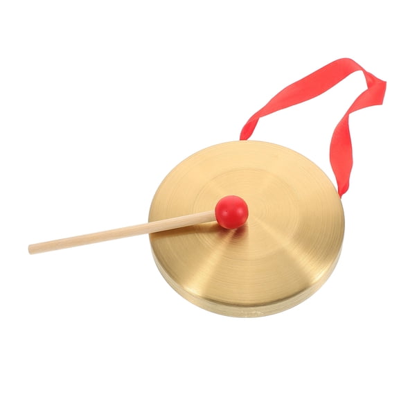 TABLZONE Bronze Drum with Gong and Mallet Set for School Music Classes, Educational Percussion Instrument