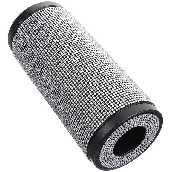 TABLZONE Car Tissue Box Holder Silver Round Cylinder with Elegant Accents for Car Home and Office Use