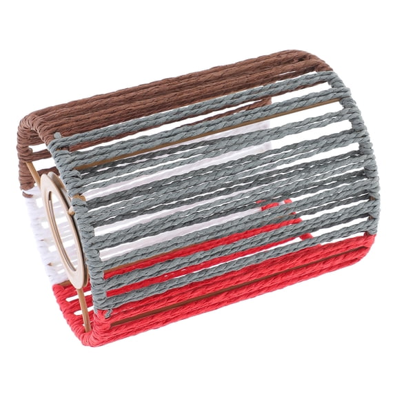 TABLZONE Pendant Lamp Shade Woven Paper Rope Light Diffuser Iron Frame for Home Lighting Decor 1 Piece