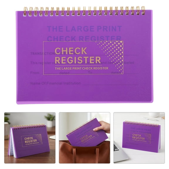 TABLZONE Checkbook Register Notebook Purple for Accurate Cash Transaction Logging