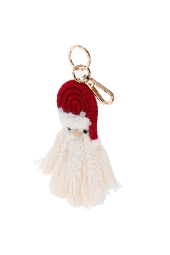 Holiday Tassel Keychain with Adorable Santa Claus Design, Assorted Colors for Christmas Decoration and