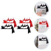 TABLZONE Christmas Wall Stickers, Santa and Elk, Acrylic, Assorted Colors, Easy to Stick, 4Pcs