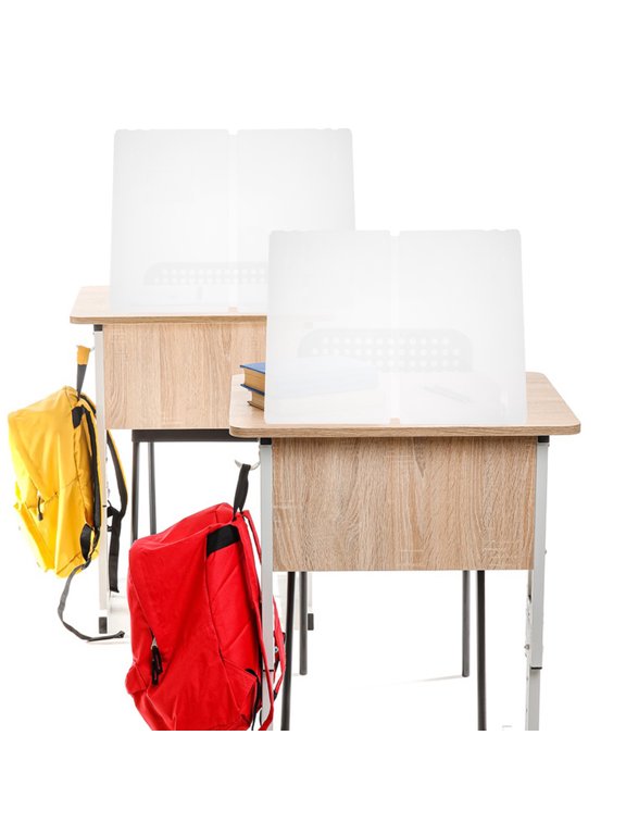 Clear Desk Sneeze Guard Panel with Stable Support for Enhanced Visibility and