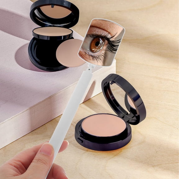 TABLZONE Clear White Eyelash Mirror for Precise Extension Reflection with Ergonomic Handheld Design