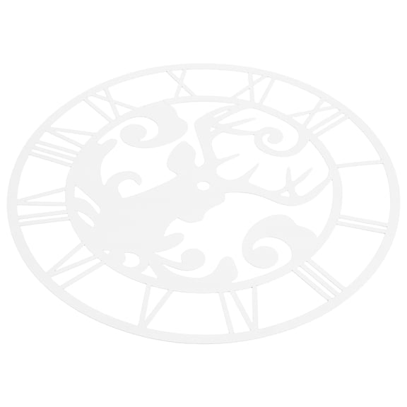 TABLZONE Self Adhesive White Acrylic Deer Mirror Clock Sticker for Sophisticated Wall Decoration