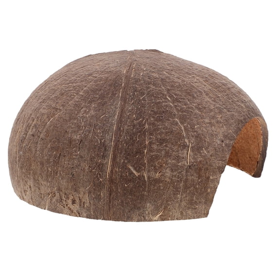 TABLZONE Coffee Coconut Shell Hideout for Hamster and Reptiles Safe Basking Platform Decor