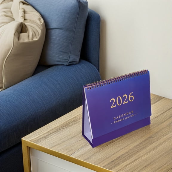 TABLZONE 2026 Standing Flip Calendar Desk Calendar Coil Binding for Daily Planning in Office Home 1Set