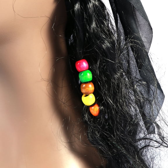 TABLZONE Black Pirate Wig, Comfortable Synthetic Costume Hair for , Carnival, Cosplay, Themed Party Dress-Up Accessory
