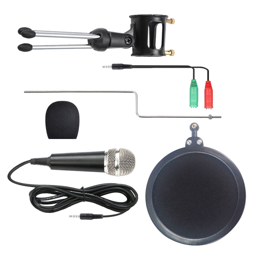 TABLZONE Microphone with Tripod Stand and Filter for Clear Vocal Recording, Black, Professional Studio Quality