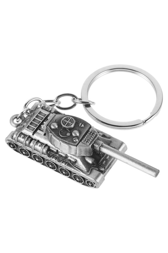 Cool Plated Silver Tank Keyring Featuring Durable Alloy and 3D Model for Decoration