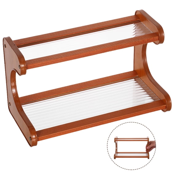 TABLZONE Modern Light Brown Fiber Desktop Storage Rack for Home Office Organization and Decluttering