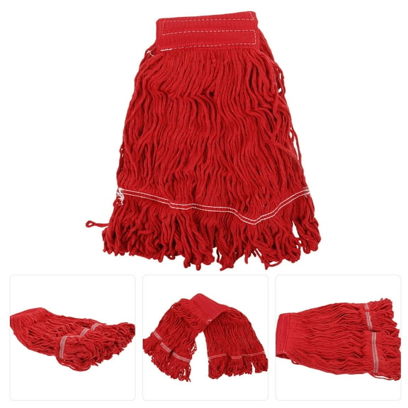 TABLZONE Cotton Yarn Mop Head Replacement Red Washable Suitable for Home Floors