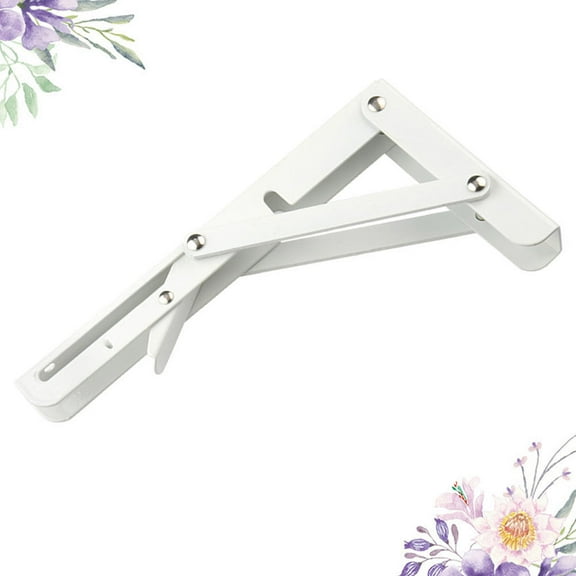 TABLZONE White Stainless Steel Triangle Shelf Bracket Foldable Wall Support for Home and Office Use