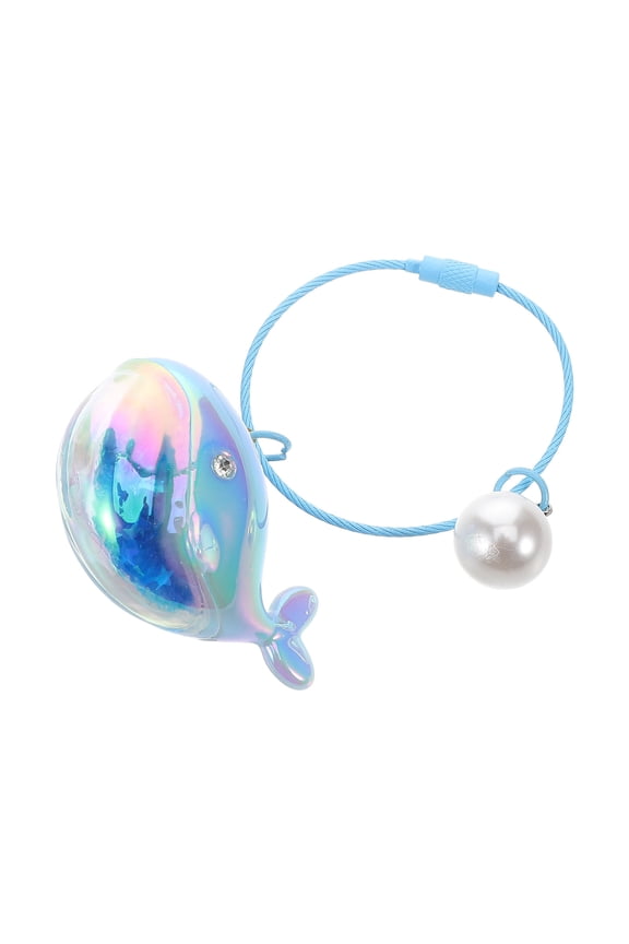 Sky-Blue Whale Keychain PVC Zinc Alloy Acrylic Decorative Accessory