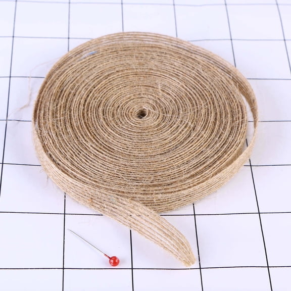 TABLZONE Durable Jute Burlap Ribbon Webbing Twine Natural Brown for Weaving and Crafting