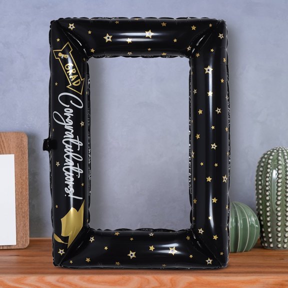 TABLZONE Creative Inflatable Black Graduation Selfie Photo Frame for Party and Group Photos