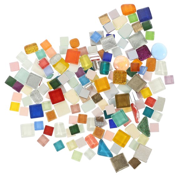TABLZONE Mixed Color Crystal Tiles for Crafts Wear Resistant Flat Tiles for Vase Frame Decor