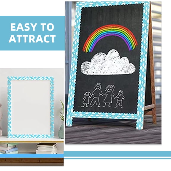 TABLZONE Cloud Bulletin Board Paper Bulletin Board Border Trim Sky Blue 1 Roll