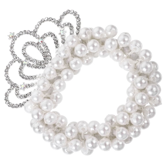 TABLZONE Hair Accessories for Girls Hair Tie Silver Elastic Beaded 1Pack