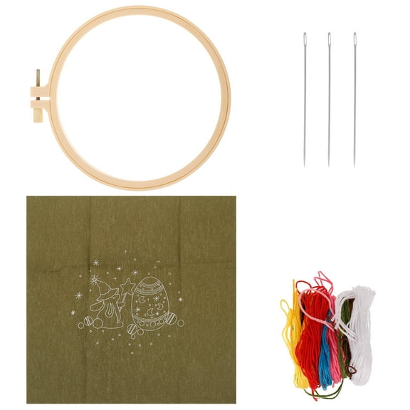 TABLZONE Embroidery Kit with Assorted Color Floss for Crafting, Home Decor, Needlework, and Creative Sewing Projects