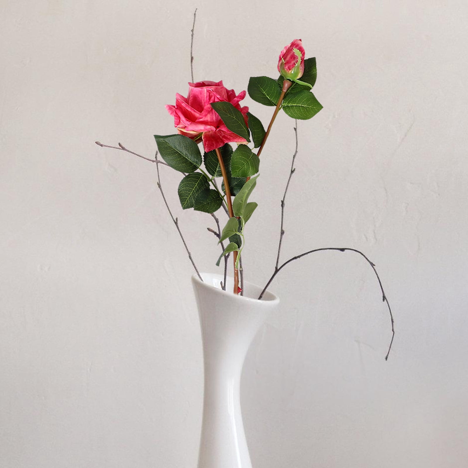 TABLZONE Realistic Artificial Roses Assorted Color Plastic and Silk for ...