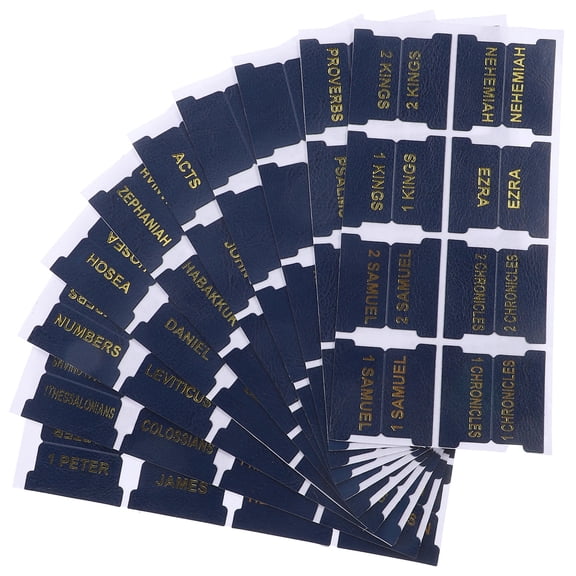 TABLZONE Dark Blue PU Bible Index Tabs for DIY Page Marking and Organization 1 Set