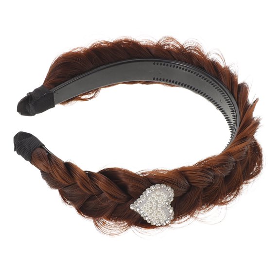 TABLZONE Dark Brown Rhinestone Braided Headband for Stylish Decoration