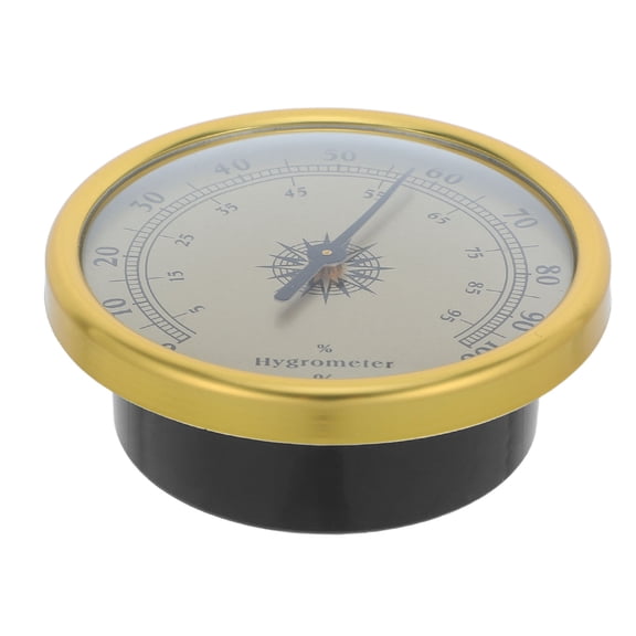 TABLZONE Decorative Golden Analog Hygrometer High Accuracy 2 Percent Rh Resolution for Home Use