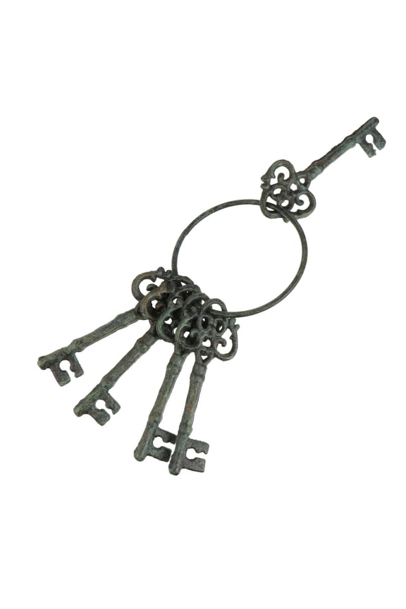 Retro Cast Iron Decorative Keychain Wall Decor for Adults, Vintage Style Key , 1 Set