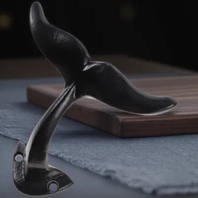 TABLZONE Decorative Whale Tail Wall Hook Made of Iron for Home Use in Classic Black