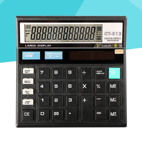 TABLZONE Desk Calculator for Tabletop Financial Calculator Black Rectangular 1Set