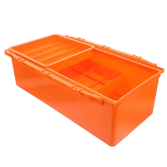 TABLZONE Desk Organizer with Plastic Drawers Orange for Under Table Storage and Office Supplies
